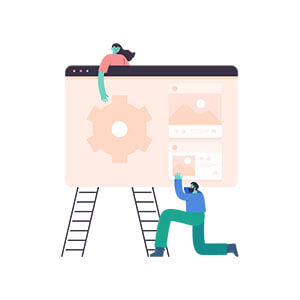 Illustration representing the mechanics of a website, like the WordPress visual editor