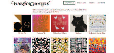 Screenshot of the portfolio page on Marian Bantjes' website