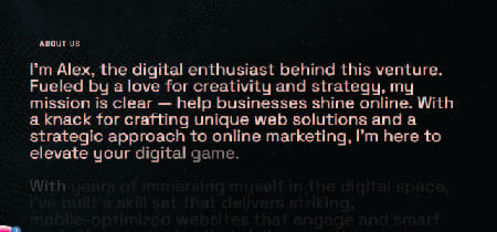 White letters on black background in a screenshot of the 211 Studio website
