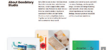 "About Us" section of the Good Story website