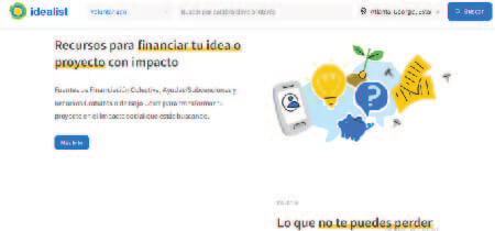 Home page de la web inspiradora "idealist"