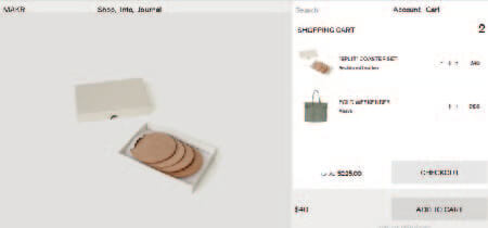 Imagen de caja con galletas en captura de pantalla de la página web "Makr"