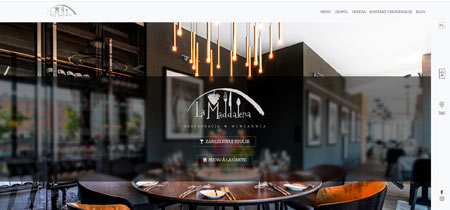 Web de restaurante la maddalena, destacando establecimiento