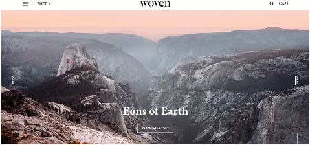 Portada muy cautivadora de la web de Woven