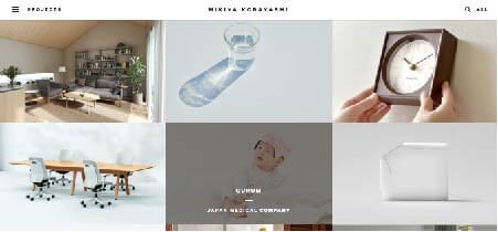 Una portada web simple pero original, mikiyakobayashi.com