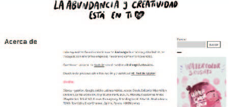Screenshot of the website of illustrator Andreaga