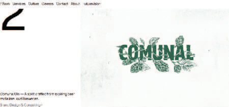 Green letters with leaf drawings on white background in screenshot of the "RGA" website