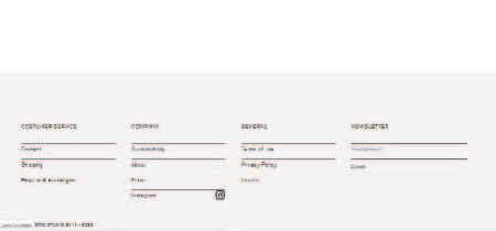 Diseño minimalista de footer de la web "Jerome Studio"