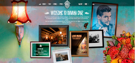 Ejemplo de web de restaurante, havana bar