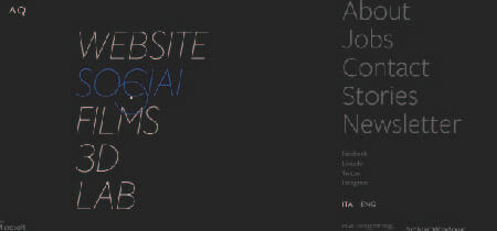 Captura de pantalla del menú de la web "Aquest"