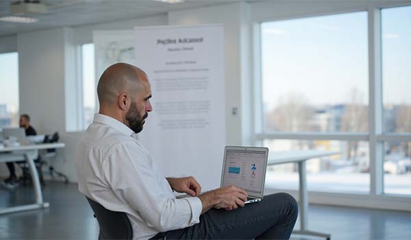 Álvaro Torres simplifying a form on his computer screen