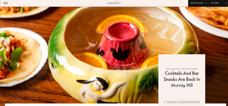 Web de restaurante con mucha imagen, empellón