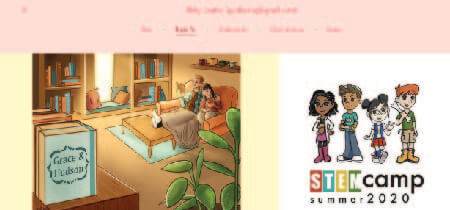 Colourful illustrations in a screenshot of Abby Gustke's portfolio website