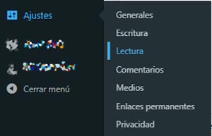 Ruta de lectura en panel de control de WordPress