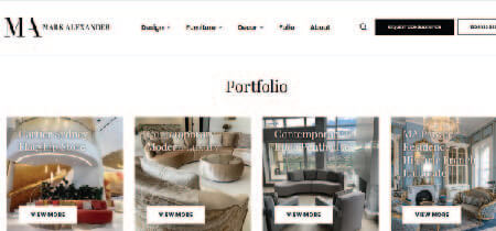 Screenshot of the portfolio page on Mark Alexander's website