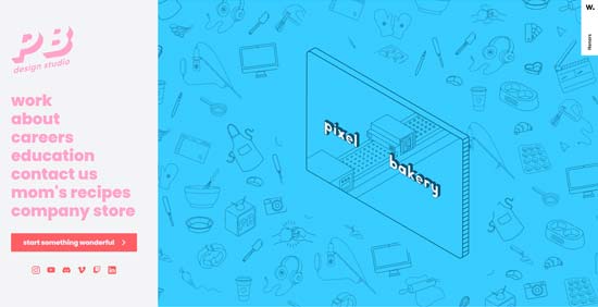 Pixel Bakery, a very authentic website