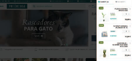 Captura de pantalla de la pestaña de carrito de la web "Verde Cora"