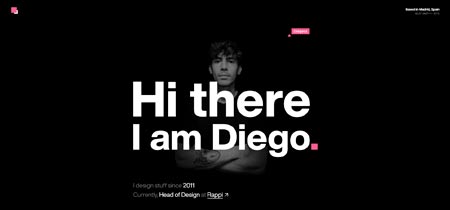 La página de inicio donde se encuentra el currículum de Diego VZ