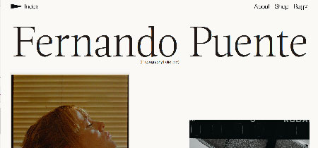 Web design for photographer Fernando Puente