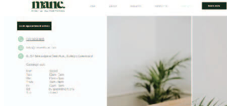 Fotografía de una planta de interiores en la página de contacto de la web Mane Ethical