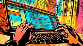 Trabajando con un portatil en mejorar la búsqueda