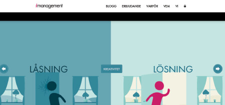 Captura de pantalla de la web con animación "Imanagement"