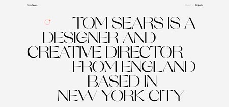 Página web con el currículum de Tom Sears