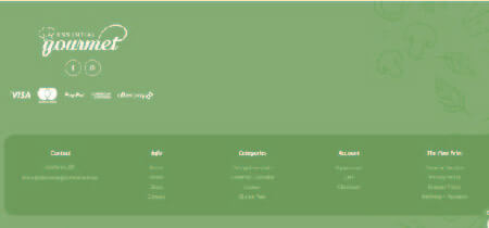 Diseño de Footer de la web "Essential Gourmet"