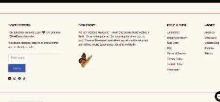 Footer de la página web "Useless Treasures"