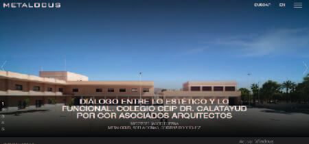 Captura de pantalla con fotografía de edificio de la web de arquitectura Metalocus.