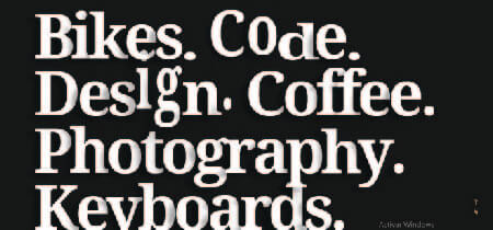 Texto Blanco sobre fondo negro en la web portafolio de David Hellmann