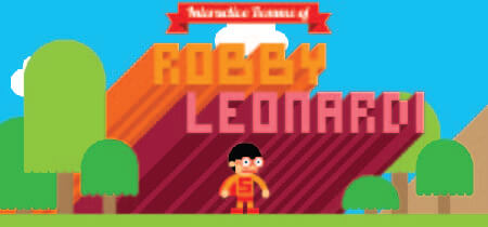 ilustración animada de juego estilo retro en la homepage de la web "Robby"