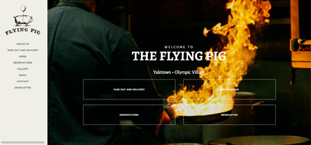 Ejemplo de web de restaurante original, the flying pig