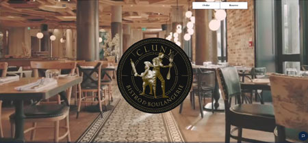 Cluny es un gran ejemplo de web de restaurante en la que se destaca la elegancia