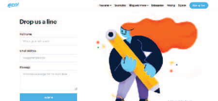 Ilustración de una mujer con un lápiz gigante en la página Marvel