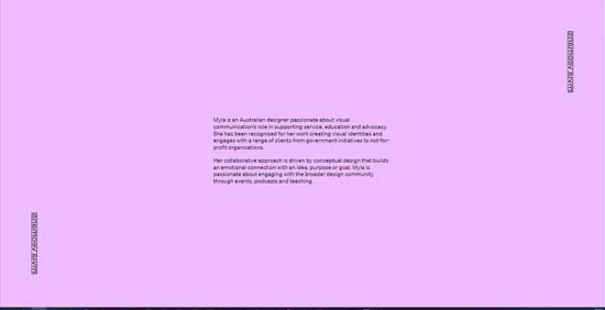 Myla Yeomans, an original and minimalist website